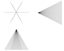 空间绳网模型一折叠状态的三视图