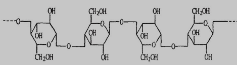 纤维素的化学结构：(C6H10O5)n