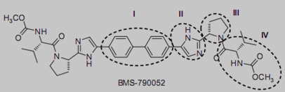 BMS-790052分子结构区域划分